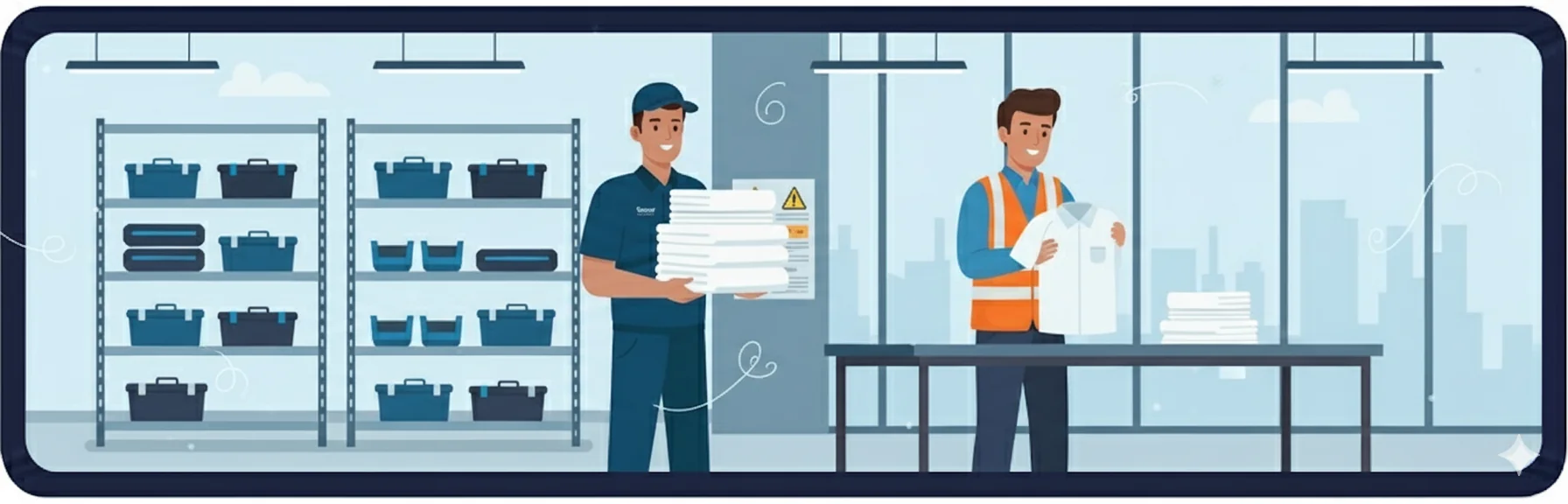 Snow Laundry delivery man with workwear